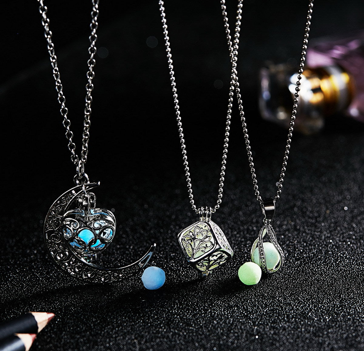 Glow in Dark Moon Necklace