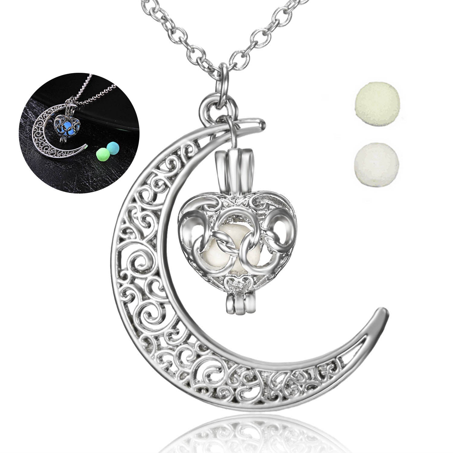 Glow in Dark Moon Necklace